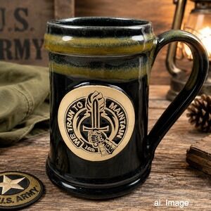 Grey Fox Pottery 16th Military Beer Stein Mug Handmade USA Veteran Tankard Army
